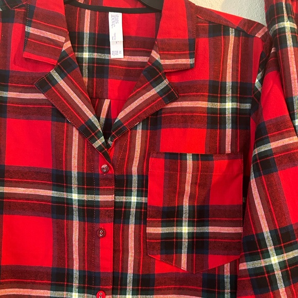 Checkered brush flannel unisex pajama set - Picture 4 of 5